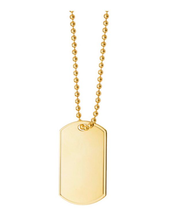 Solid 9ct Gold Dog Tag Necklace