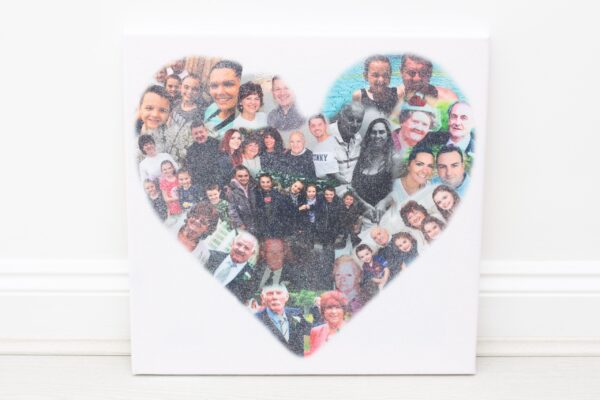 Photo Collage Heart Canvas