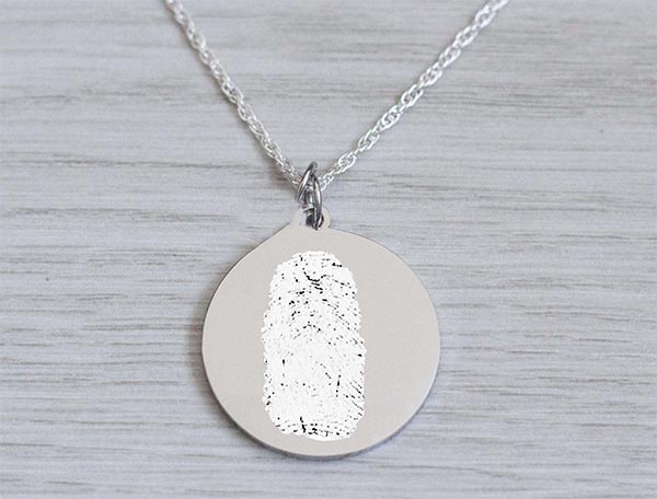 Circle Fingerprint Personalised Necklace