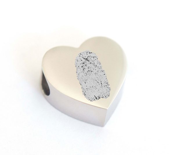 Fingerprint Heart Bracelet Charm
