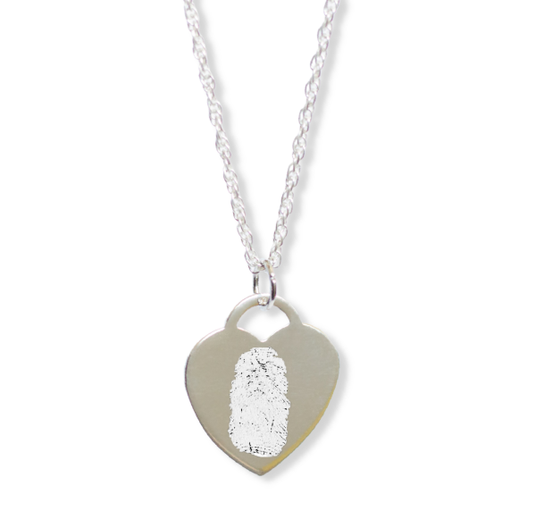 Silver Fingerprint Heart Necklace