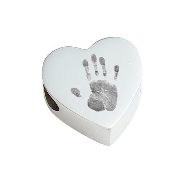 Handprint Footprint Heart Charm