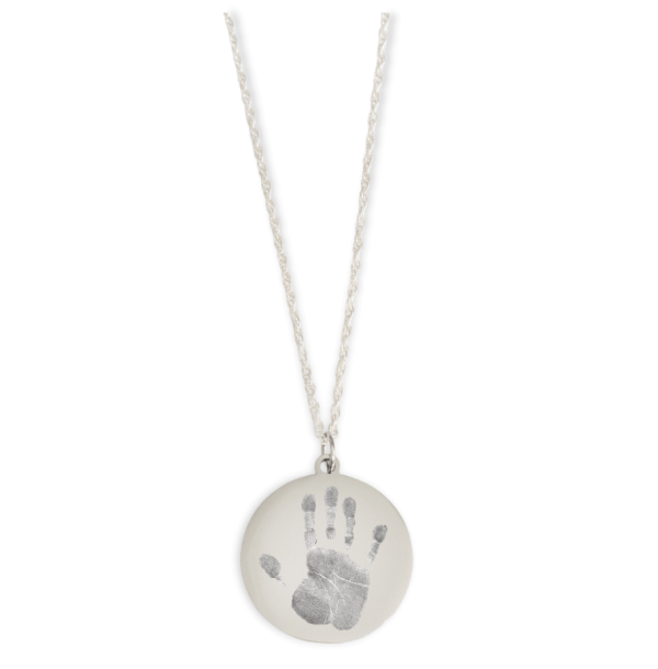 Circle Handprint Footprint Necklace