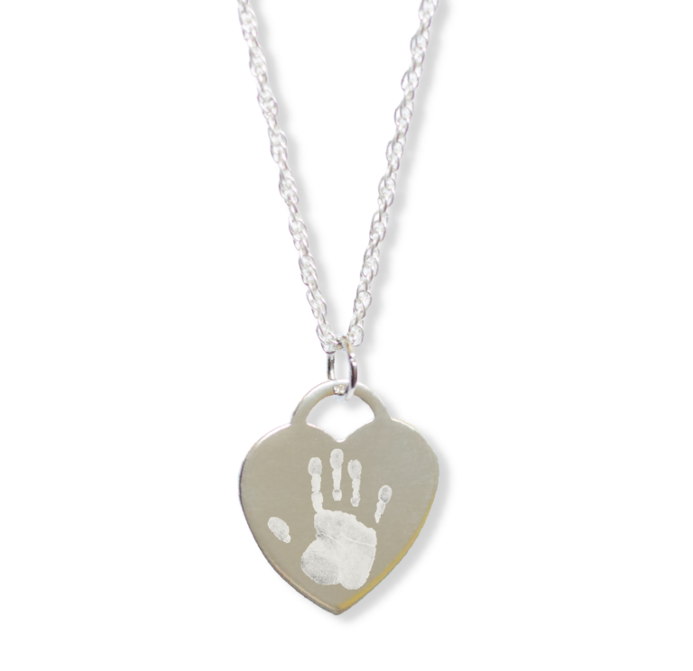 Silver Handprint or Footprint Necklace