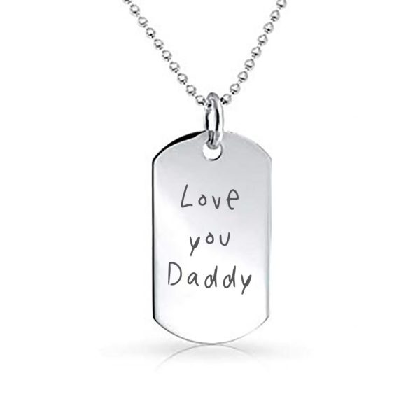 Handwriting Dog Tag Necklace
