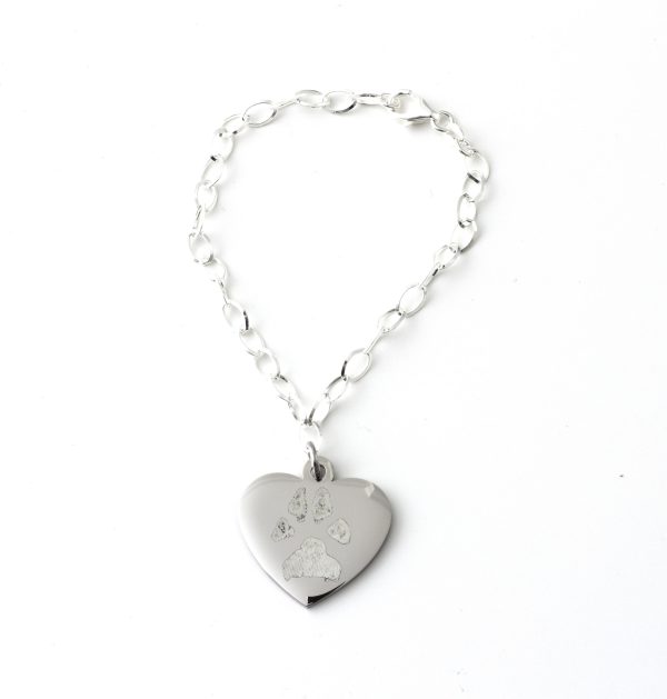 Heart Paw Print Bracelet