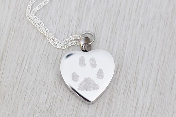 Paw Print Necklace Ashes Jewellery