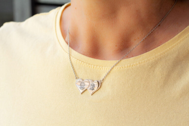 Sterling Silver Duo Heart Necklace