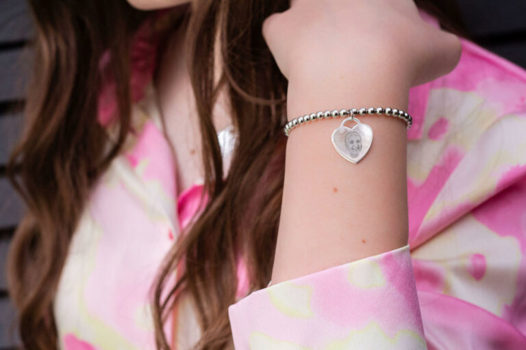 Sterling Silver Stretch Heart Bracelet