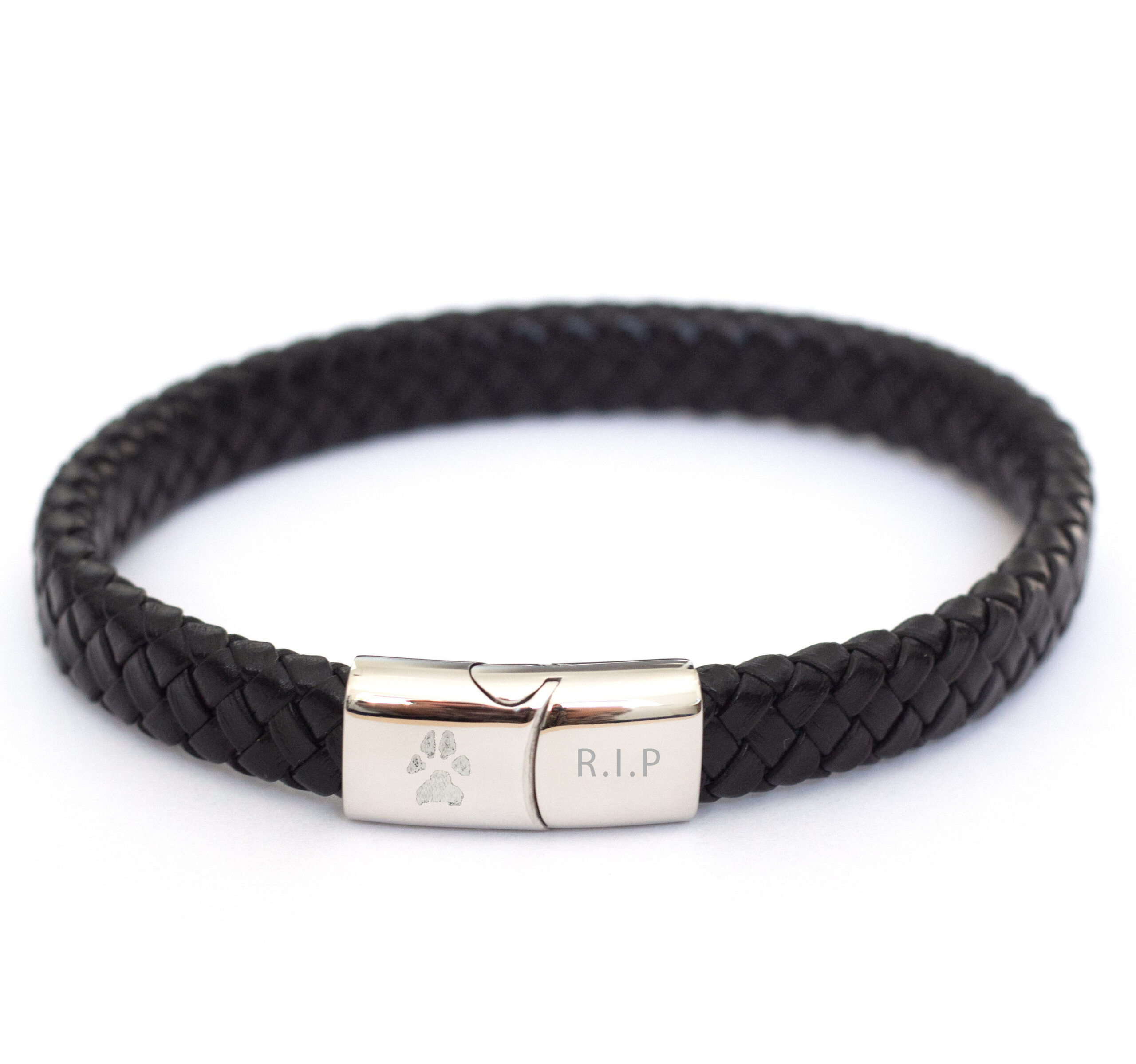 Mens Leather Paw Print Bracelet | Gemz By Emz