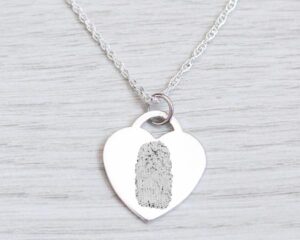 fingerprint heart necklace Gemz by Emz