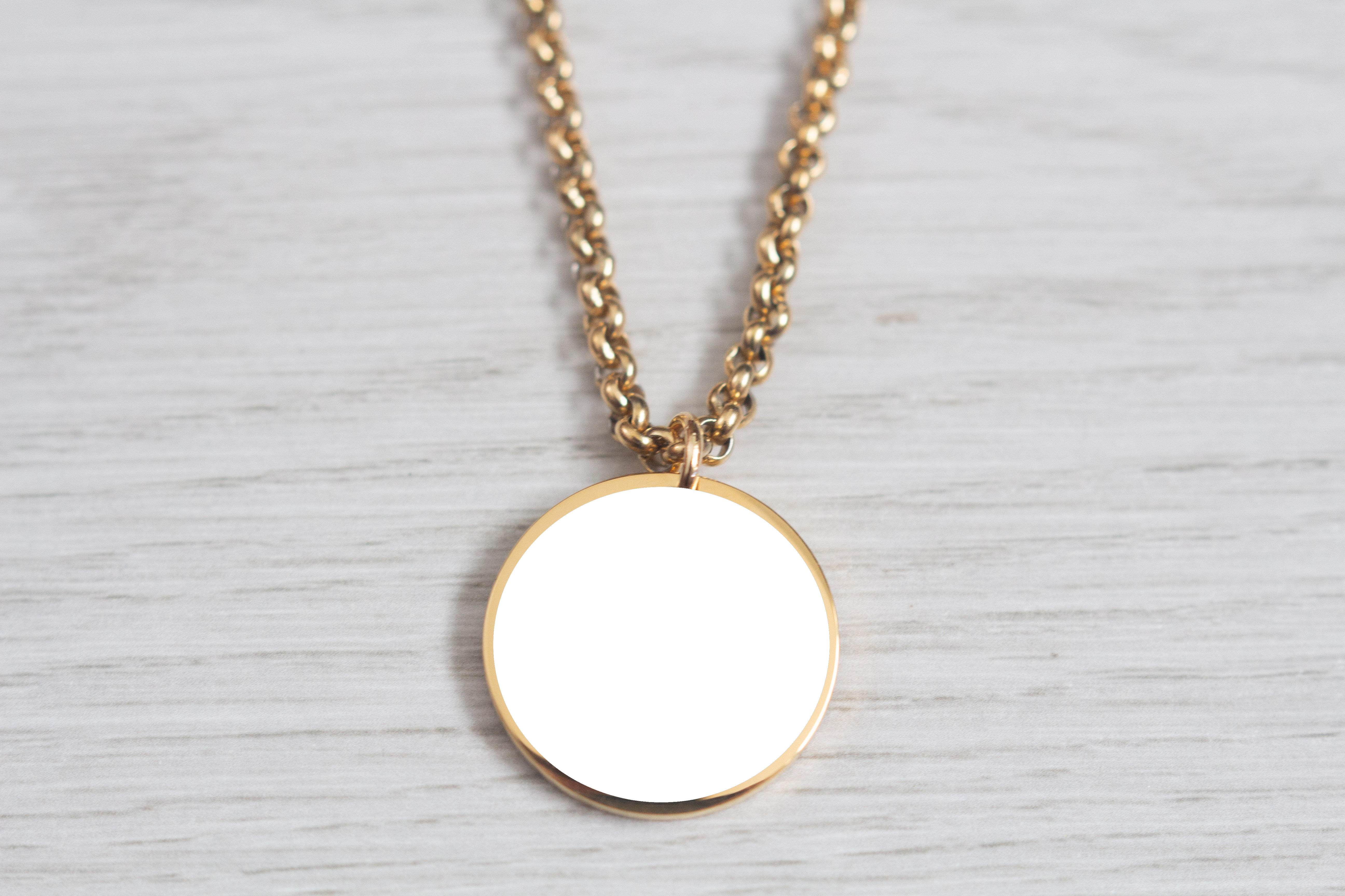 Gold Circle Photo Necklace Gemz by Emz