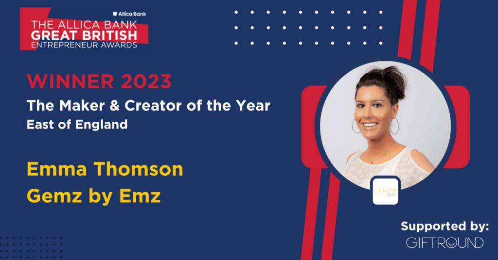 Gemz By Emz wins Entrepreneur of the Year at the Great British Entrepreneur Awards! Gemz by Emz