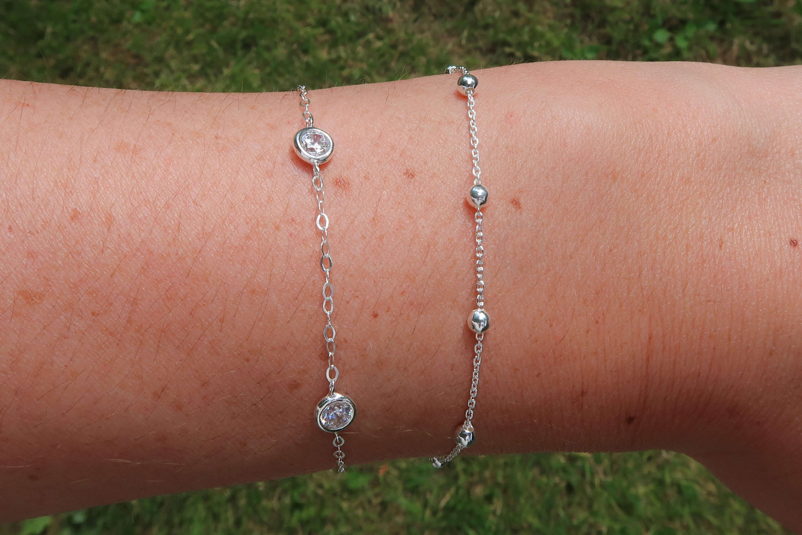 Sterling Silver Diamante Chain Bracelet