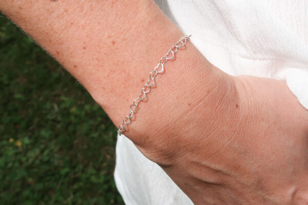 Sterling Silver Heart Chain Bracelet