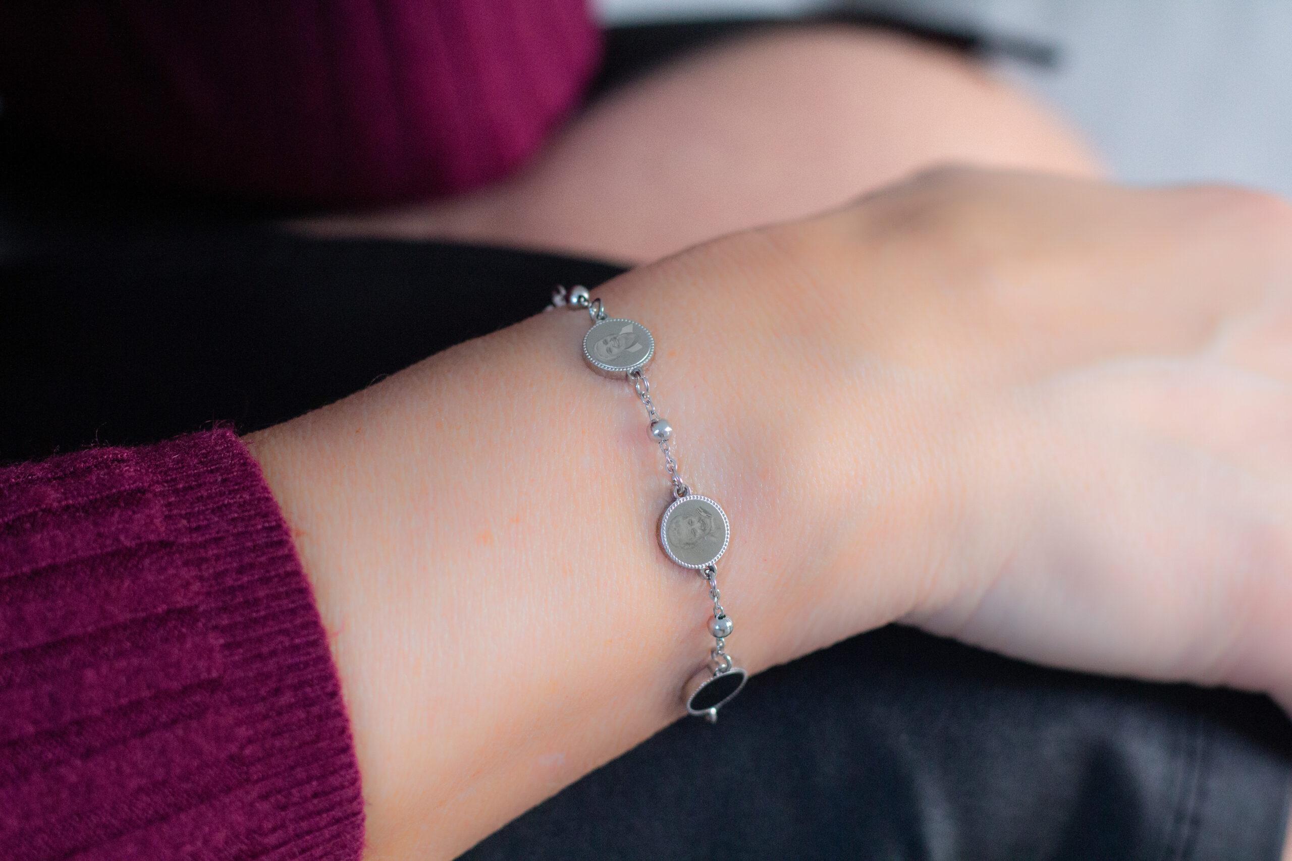 Personalised Circle Charm Bracelet
